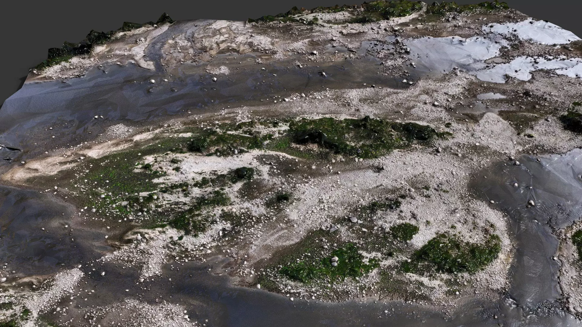 riverbed beach terrain rocks pt2 PBR photogrammetry Low-poly 3D model_0