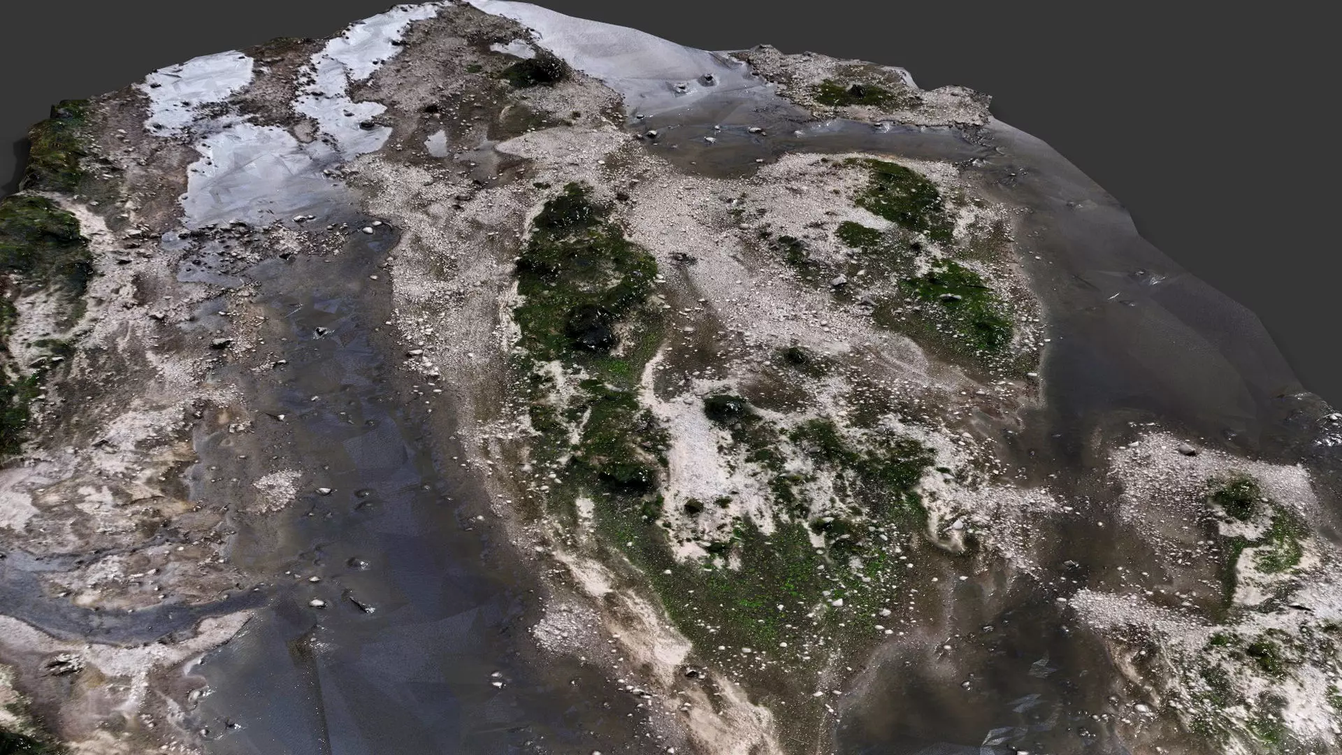 riverbed beach terrain rocks pt2 PBR photogrammetry Low-poly 3D model_1