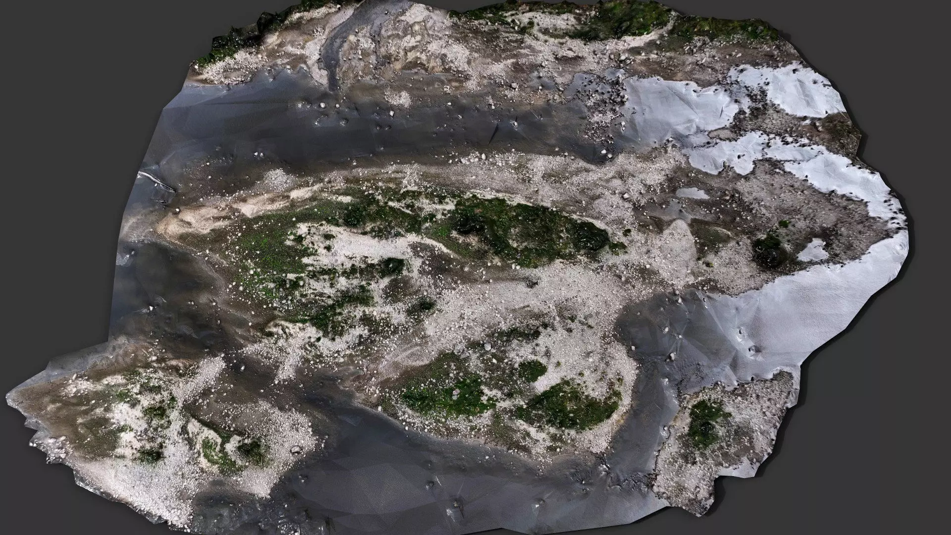 riverbed beach terrain rocks pt2 PBR photogrammetry Low-poly 3D model_4