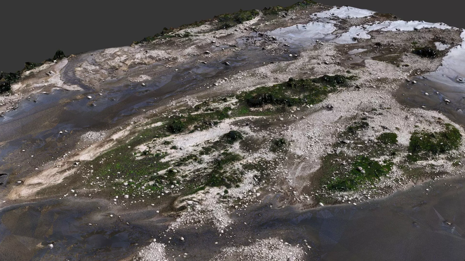 riverbed beach terrain rocks pt2 PBR photogrammetry Low-poly 3D model_2