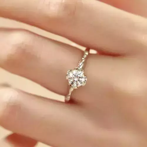 3DM Format Custom Dainty Diamond Flower Wedding Ring for Women