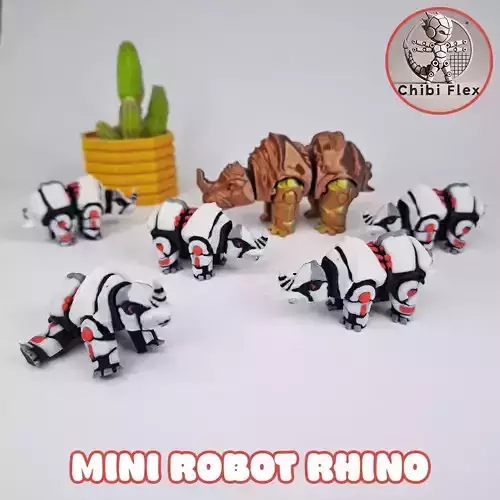 Flexi Mini Robot Rhino Print In Place No Supports