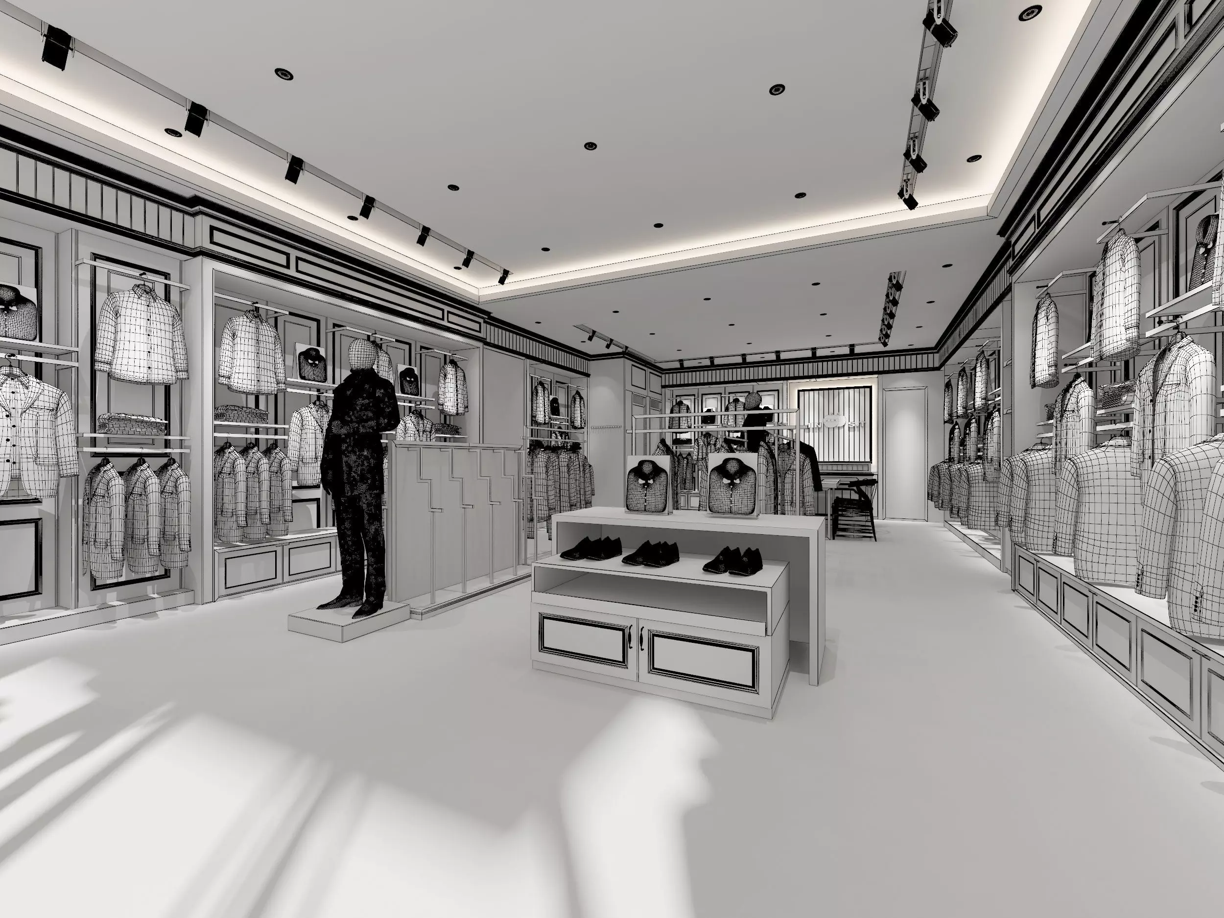 clothing store Low-poly 3D model_5