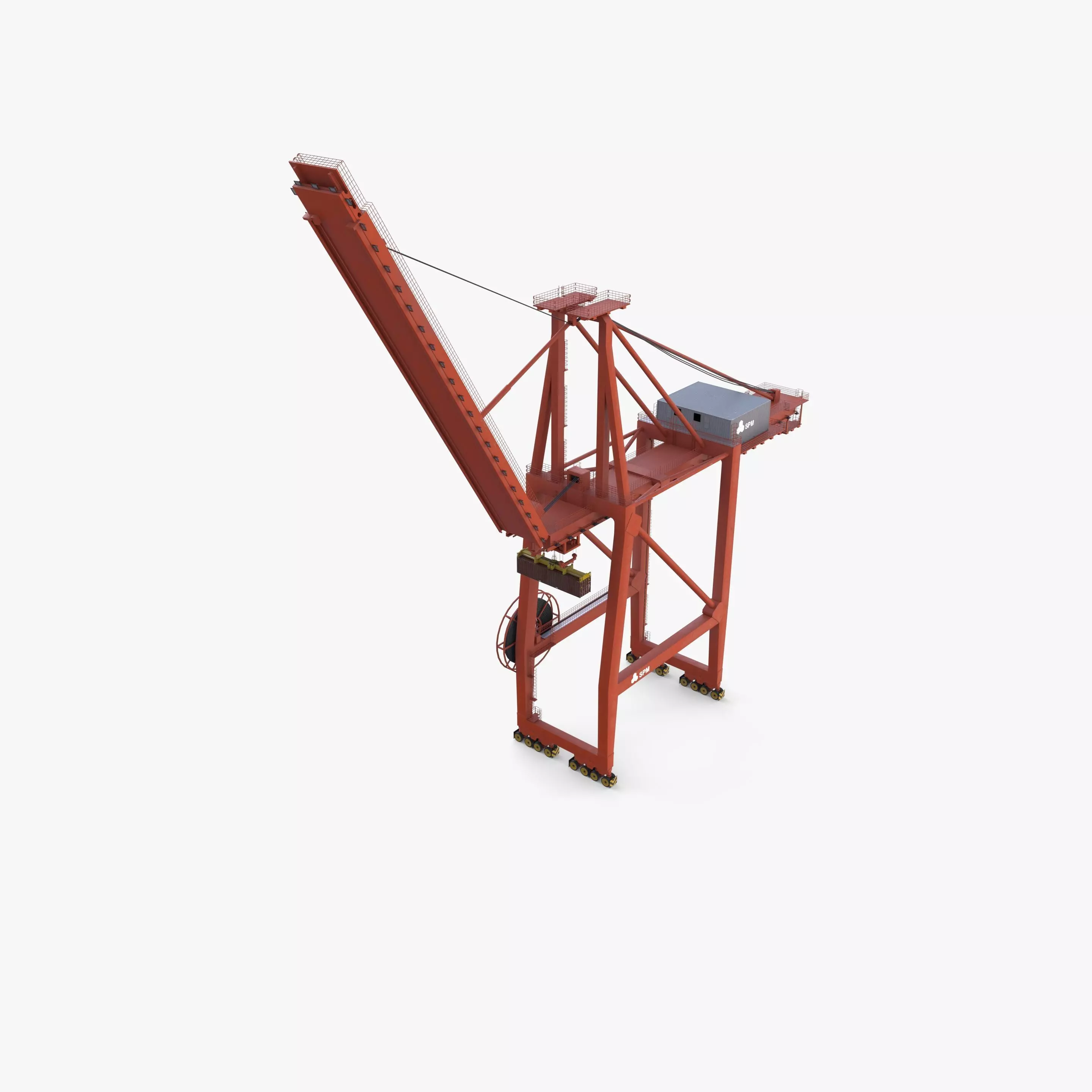 Container Port Crane V7 3D model_6