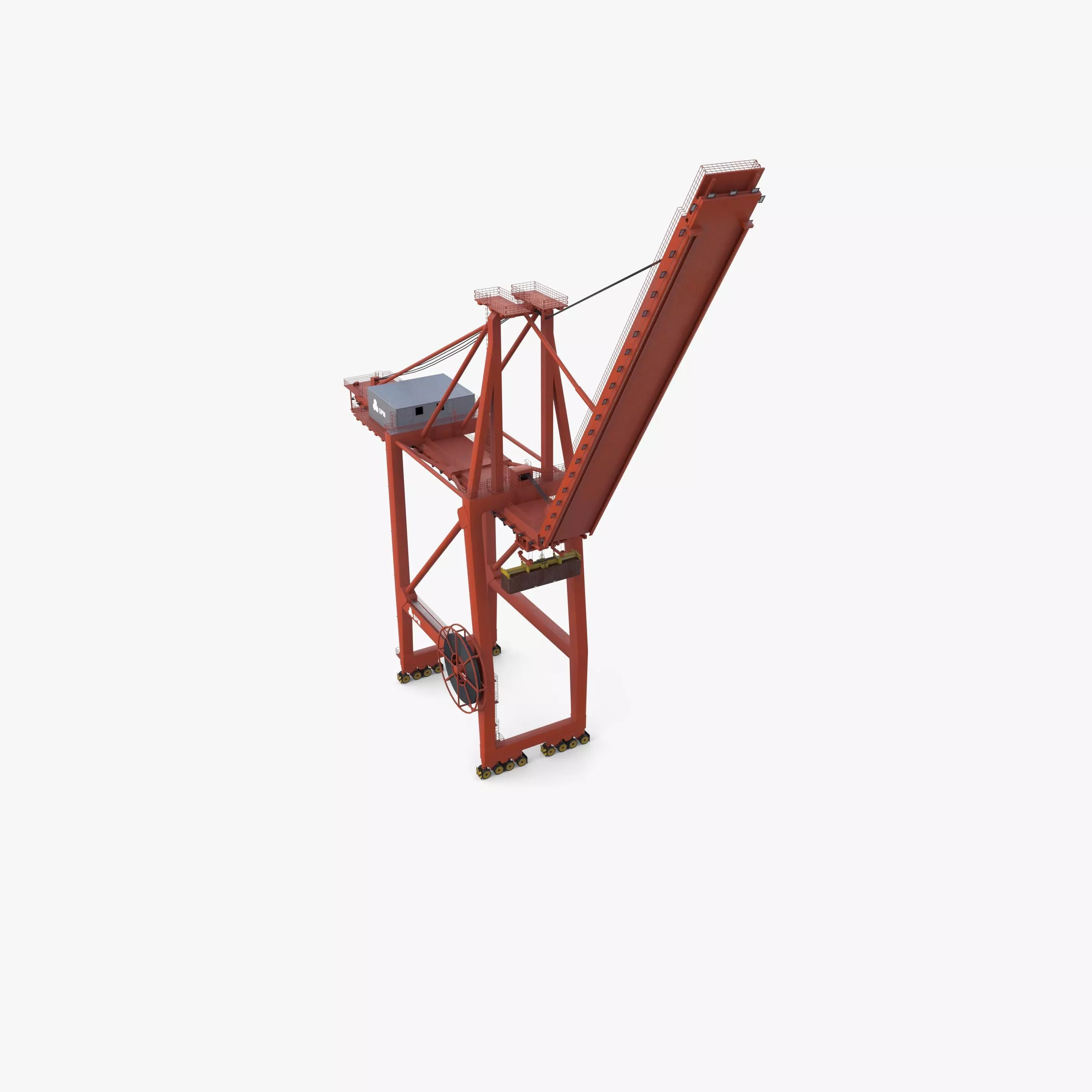 Container Port Crane V7 3D model_5
