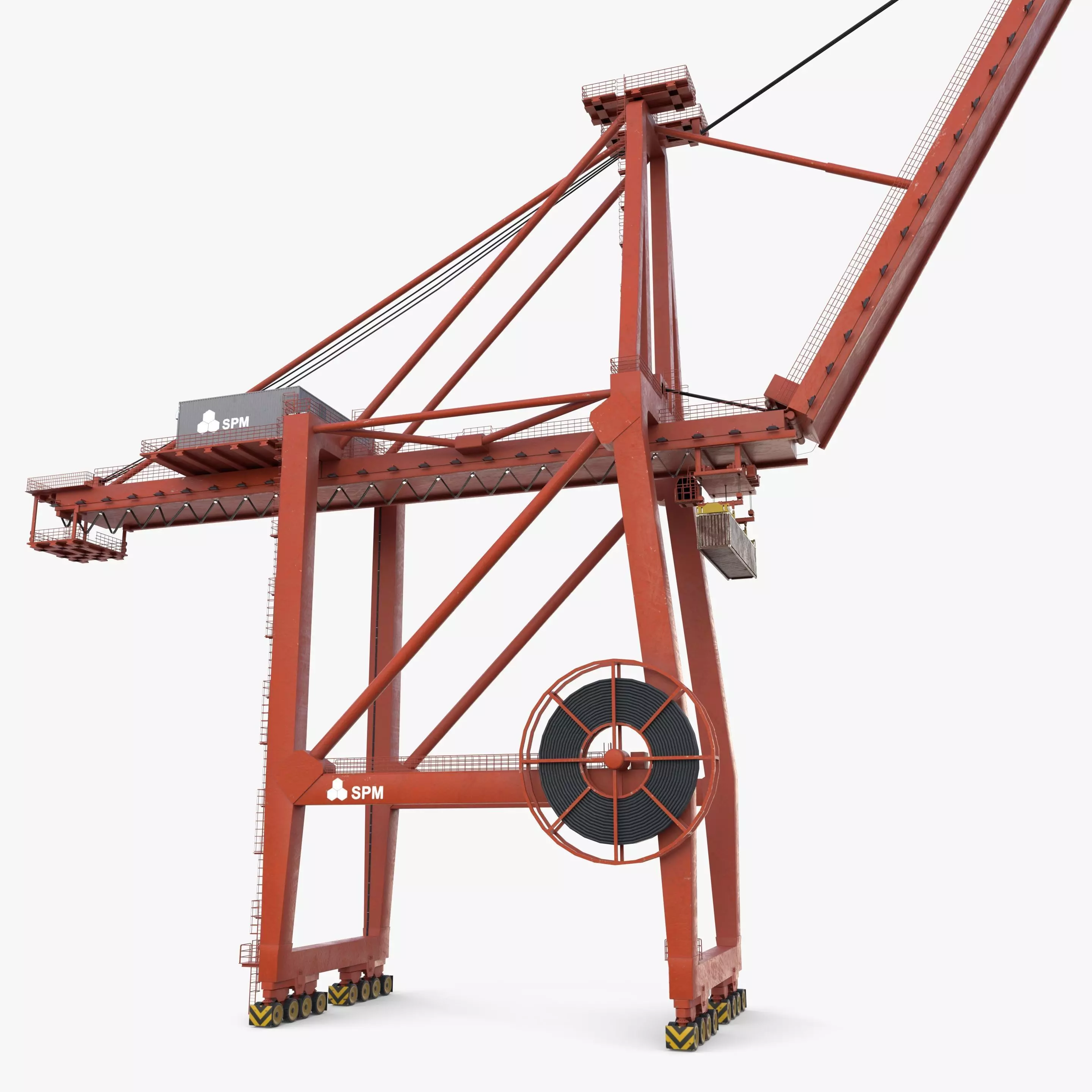 Container Port Crane V7 3D model_9