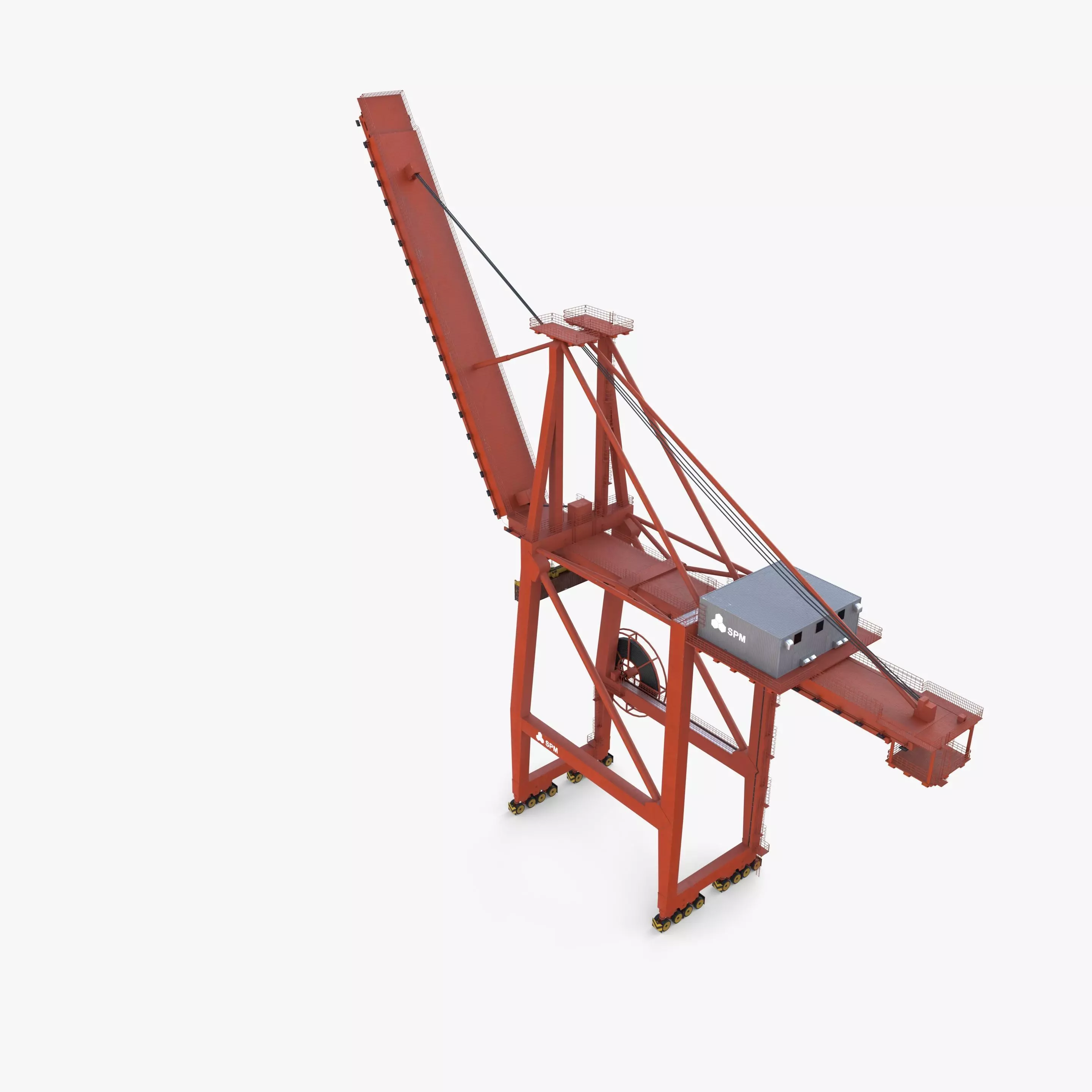 Container Port Crane V7 3D model_2