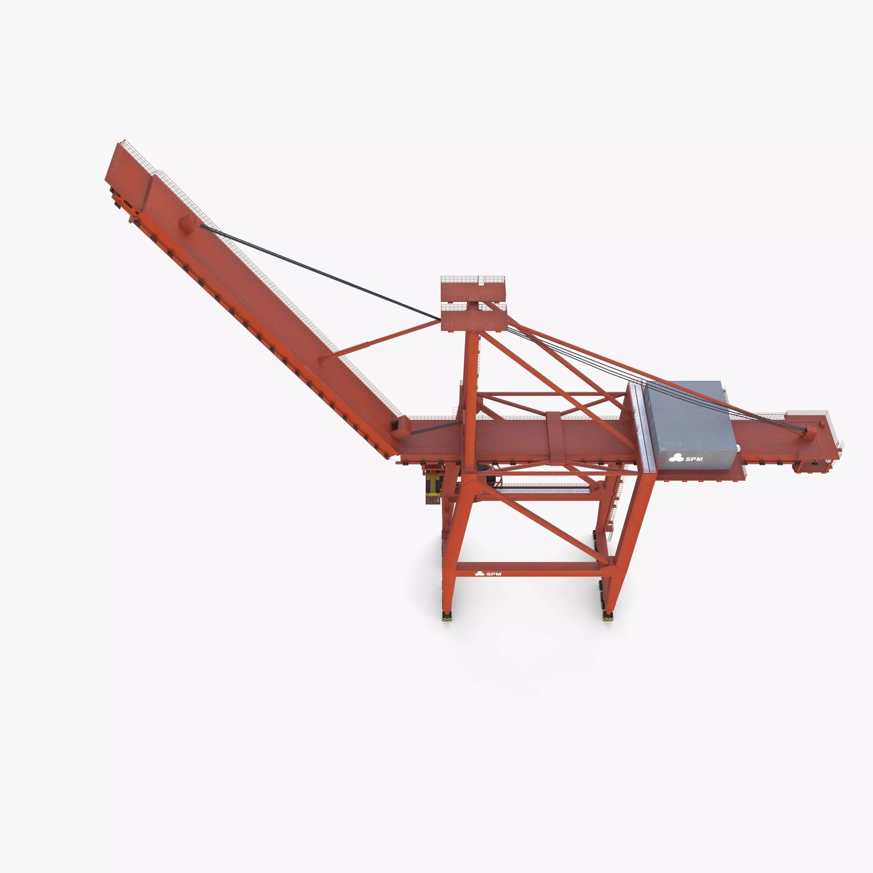 Container Port Crane V7 3D model_10