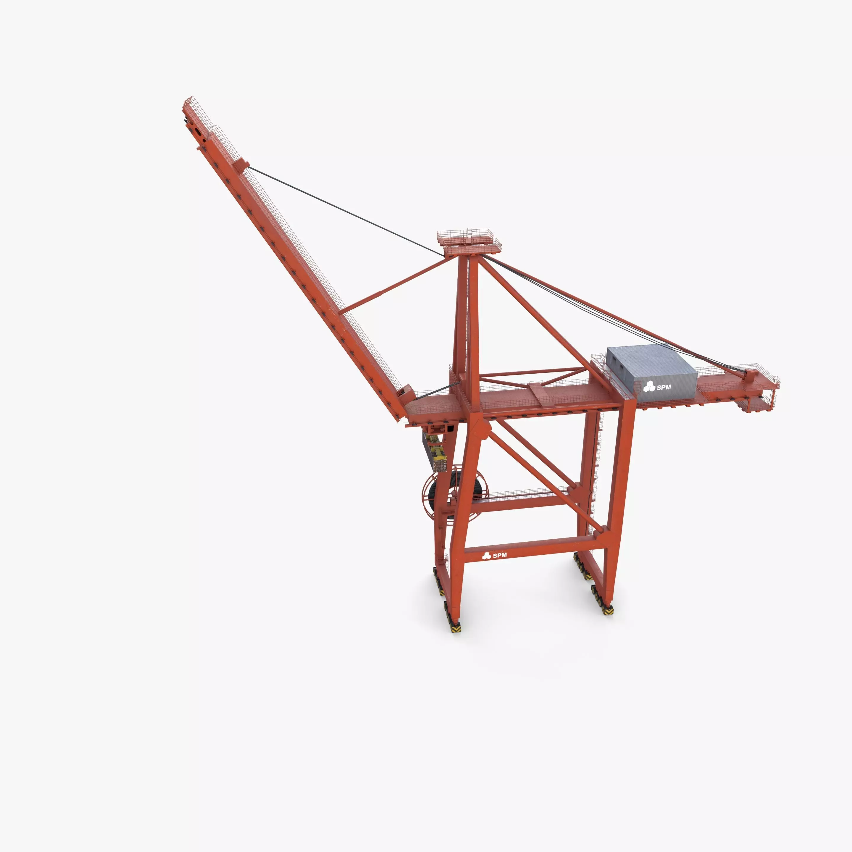 Container Port Crane V7 3D model_7