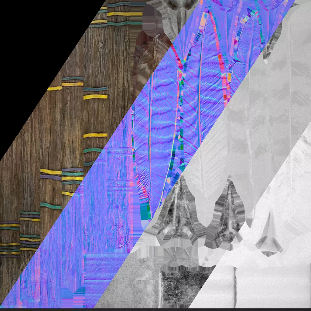 Bow Arrow Quiver Medieval Weapon Set Low-poly 3D model_21