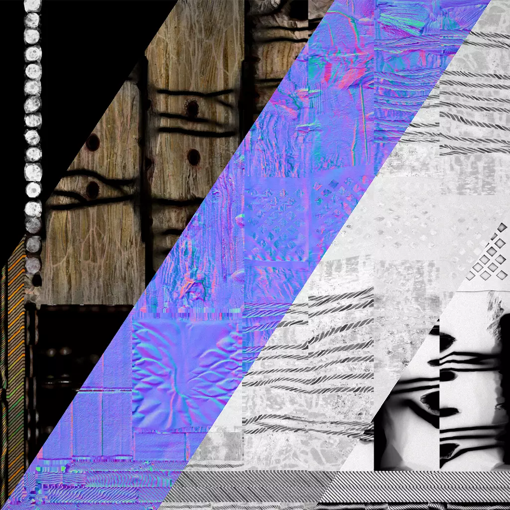 Bow Arrow Quiver Medieval Weapon Set Low-poly 3D model_25