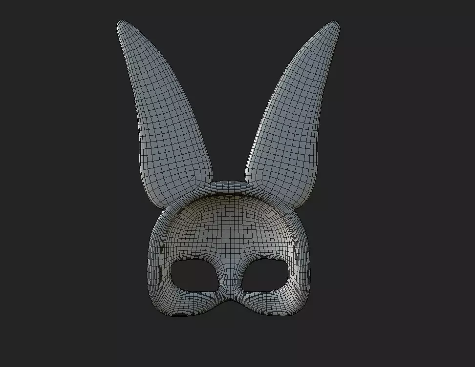 wooden bunny mask Low-poly 3D model_8