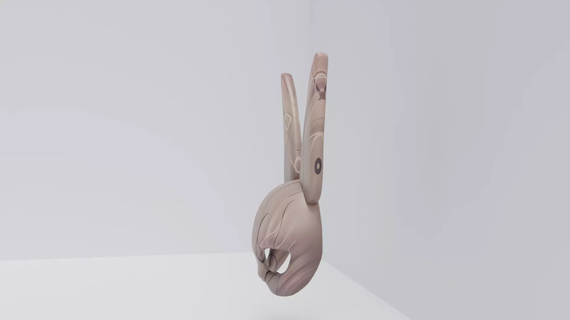 wooden bunny mask Low-poly 3D model_5
