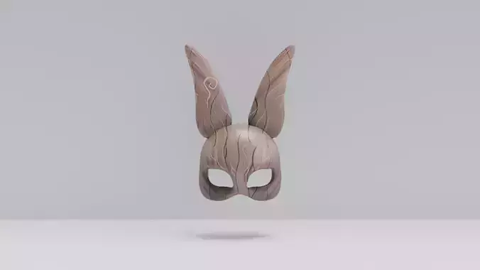 wooden bunny mask