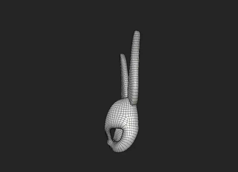 wooden bunny mask Low-poly 3D model_7