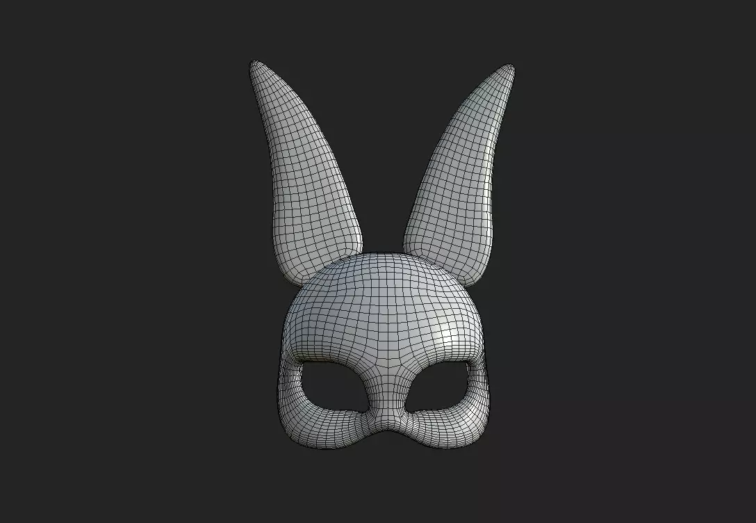 wooden bunny mask Low-poly 3D model_6