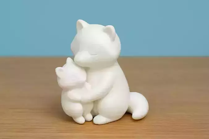 Raccoon with Baby Decor