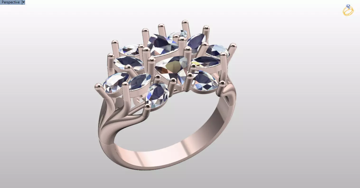 stylish highend jewelry ring 3D print model_2