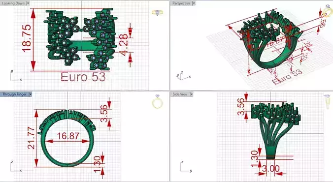 Ring An Explosion of Sparkle in a Modern Abstract Design fr0062
