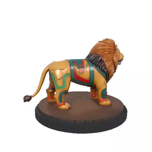2276 Laughing African Lion with Majestic Mane Full Color Totem 3D print model_22