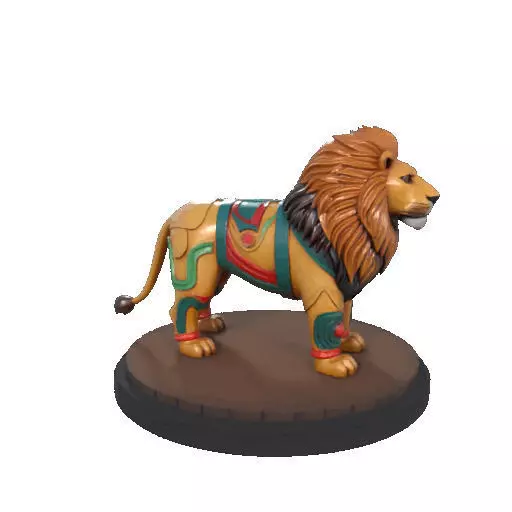 2276 Laughing African Lion with Majestic Mane Full Color Totem 3D print model_19