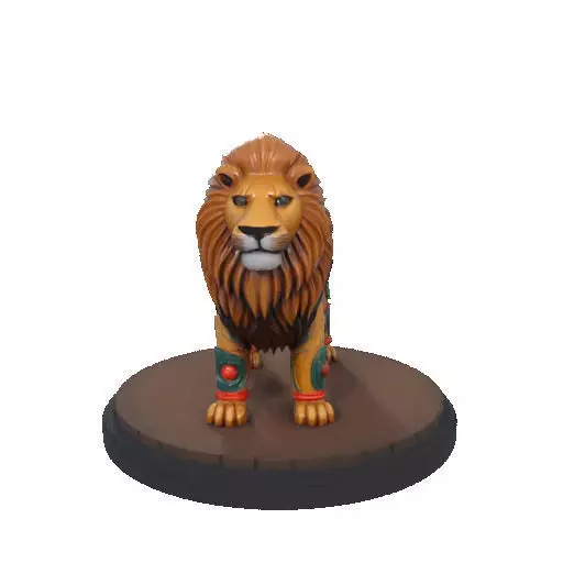 2276 Laughing African Lion with Majestic Mane Full Color Totem 3D print model_13
