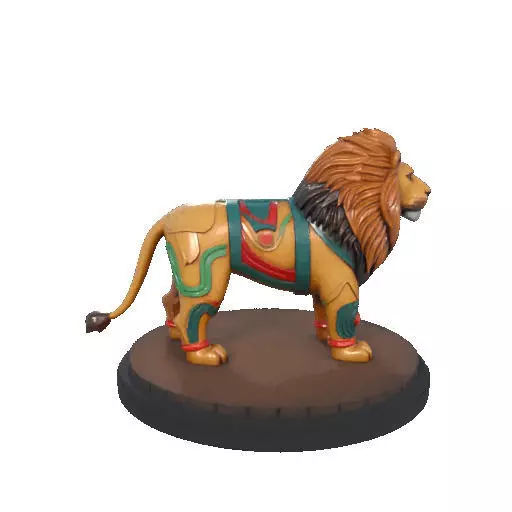 2276 Laughing African Lion with Majestic Mane Full Color Totem 3D print model_21