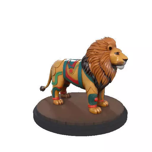 2276 Laughing African Lion with Majestic Mane Full Color Totem 3D print model_18