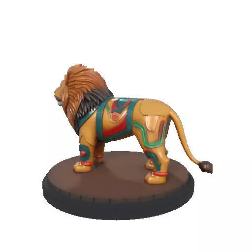 2276 Laughing African Lion with Majestic Mane Full Color Totem 3D print model_34