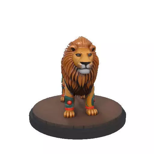 2276 Laughing African Lion with Majestic Mane Full Color Totem 3D print model_14