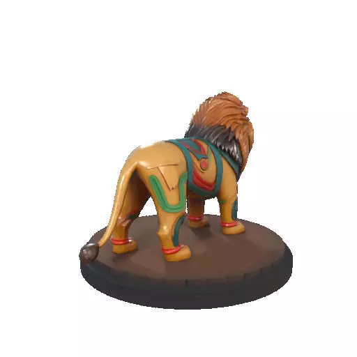 2276 Laughing African Lion with Majestic Mane Full Color Totem 3D print model_25