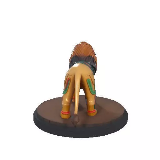 2276 Laughing African Lion with Majestic Mane Full Color Totem 3D print model_28