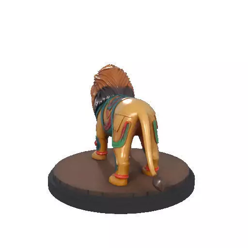 2276 Laughing African Lion with Majestic Mane Full Color Totem 3D print model_30