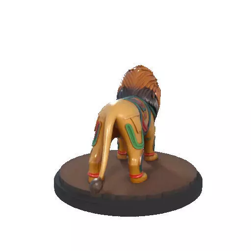 2276 Laughing African Lion with Majestic Mane Full Color Totem 3D print model_27