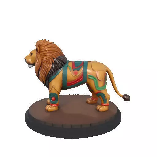 2276 Laughing African Lion with Majestic Mane Full Color Totem 3D print model_6