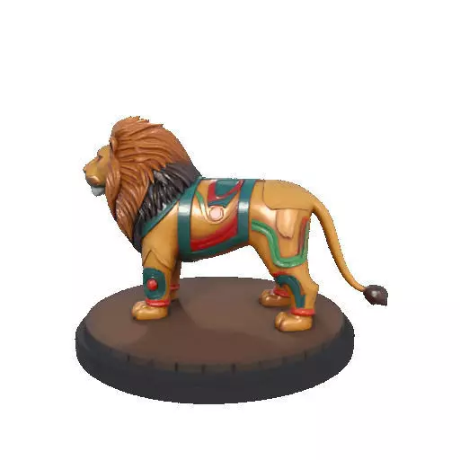 2276 Laughing African Lion with Majestic Mane Full Color Totem 3D print model_35