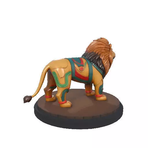 2276 Laughing African Lion with Majestic Mane Full Color Totem 3D print model_23
