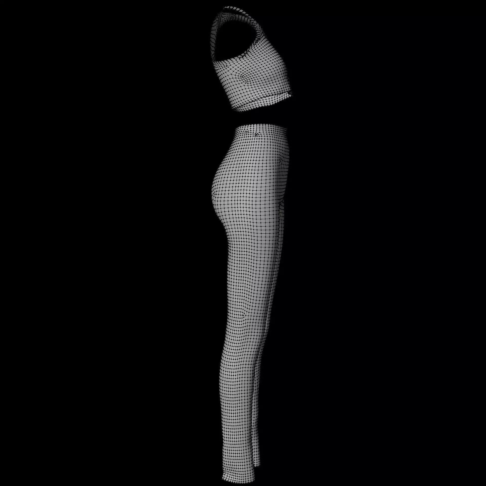 3D Female outfit - Gym wear Low-poly 3D model_20