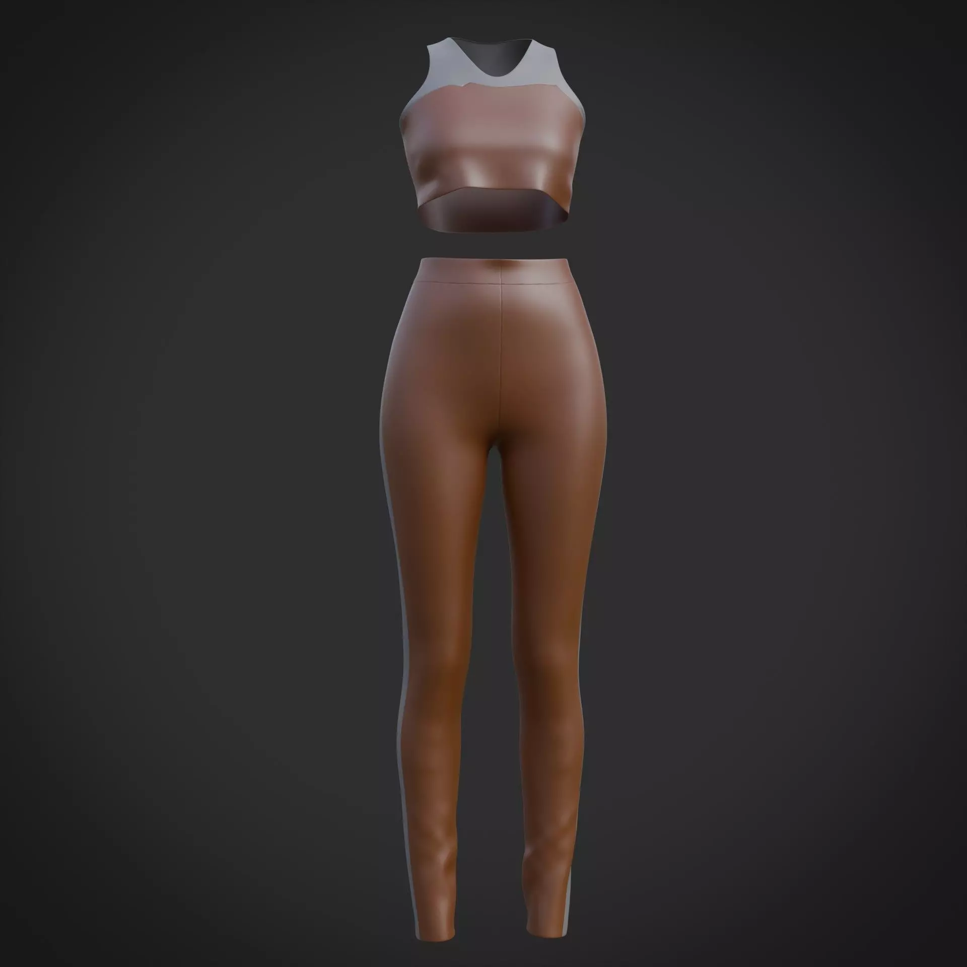 3D Female outfit - Gym wear Low-poly 3D model_1