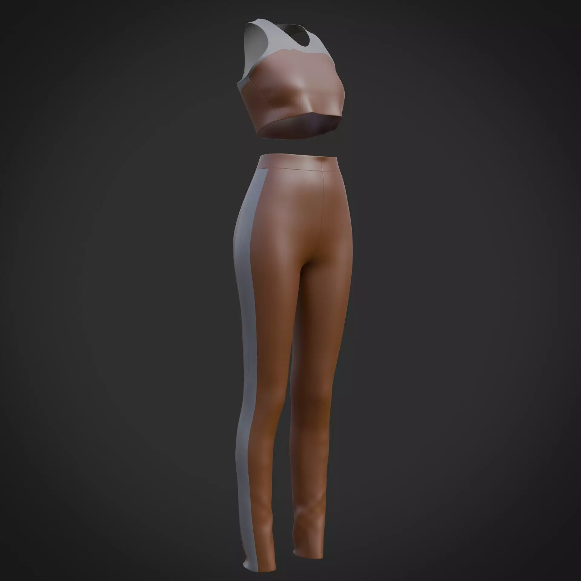 3D Female outfit - Gym wear Low-poly 3D model_4