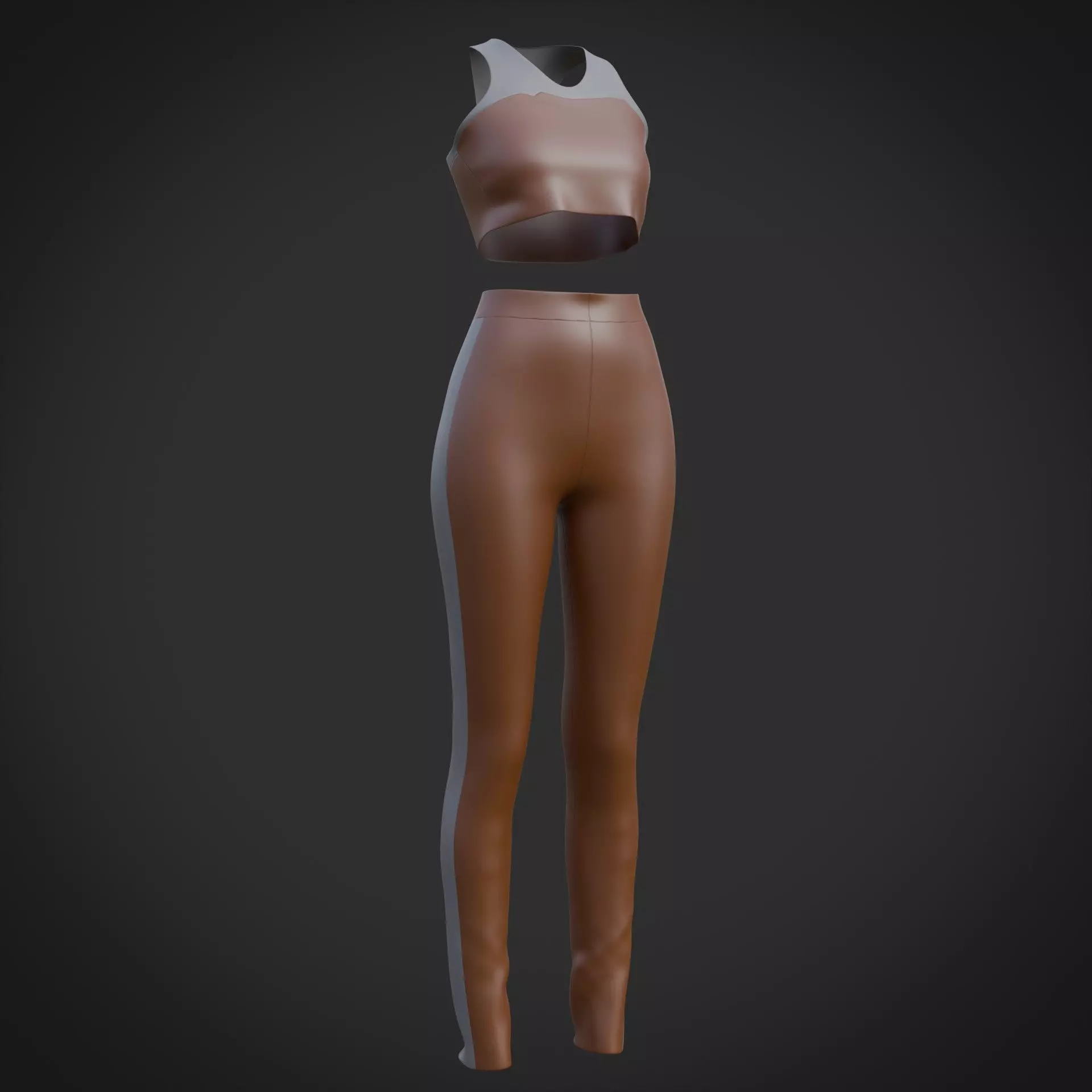3D Female outfit - Gym wear Low-poly 3D model_3