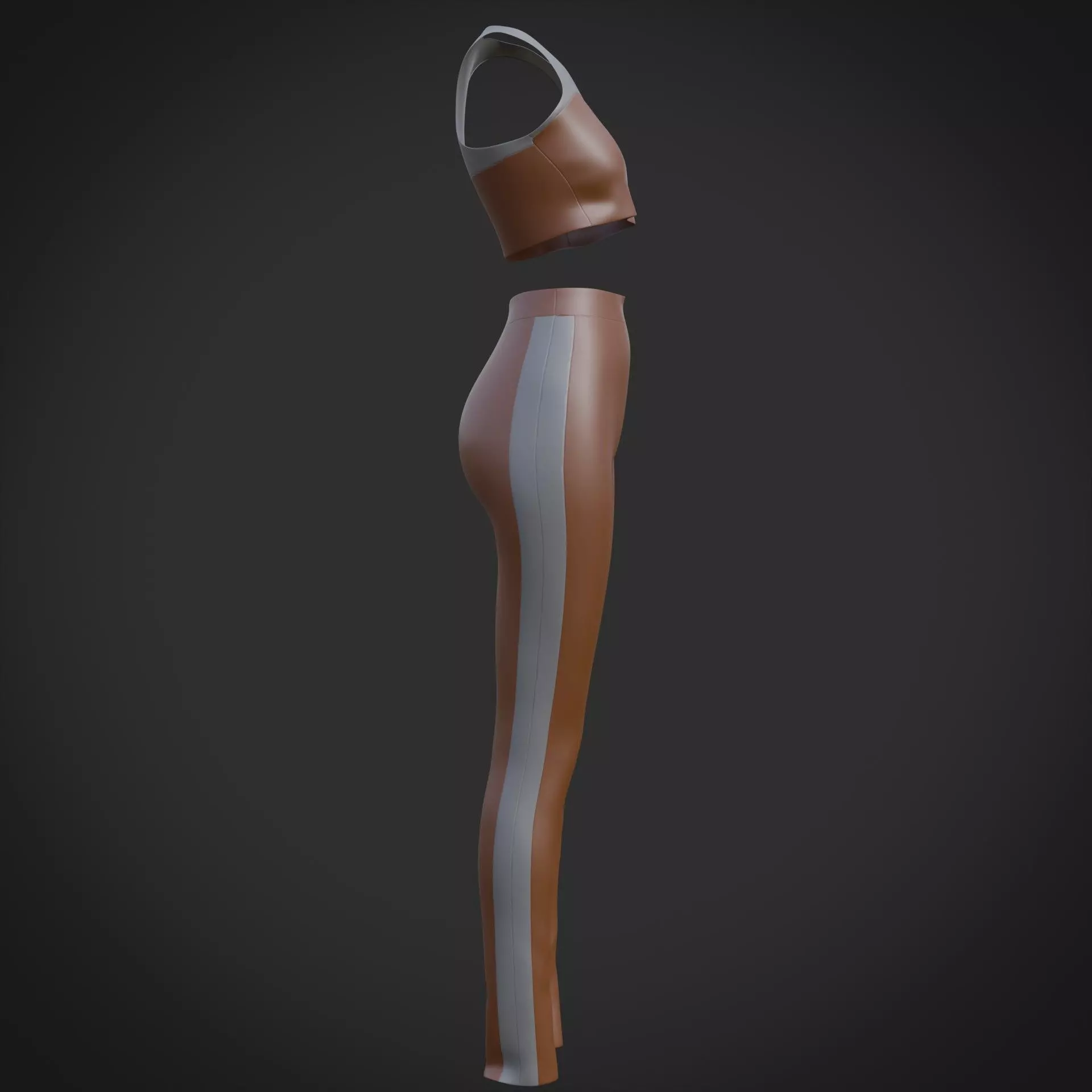 3D Female outfit - Gym wear Low-poly 3D model_6