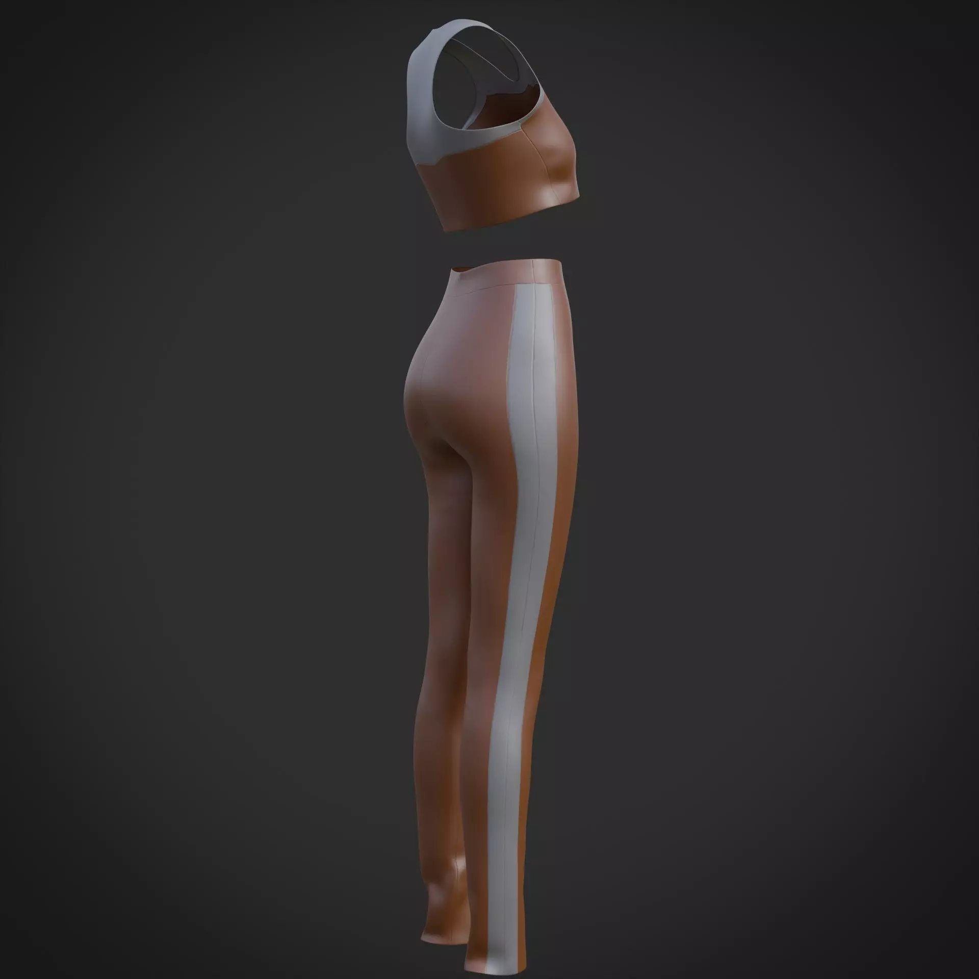 3D Female outfit - Gym wear Low-poly 3D model_7