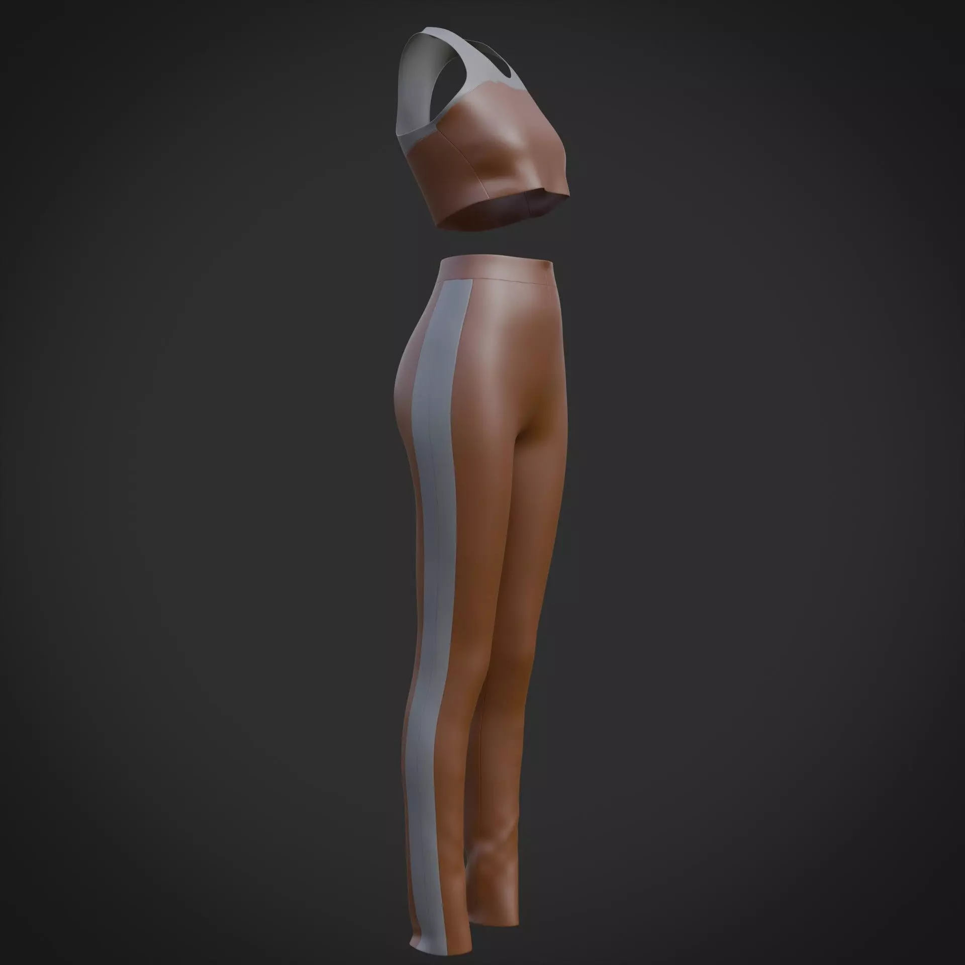 3D Female outfit - Gym wear Low-poly 3D model_5
