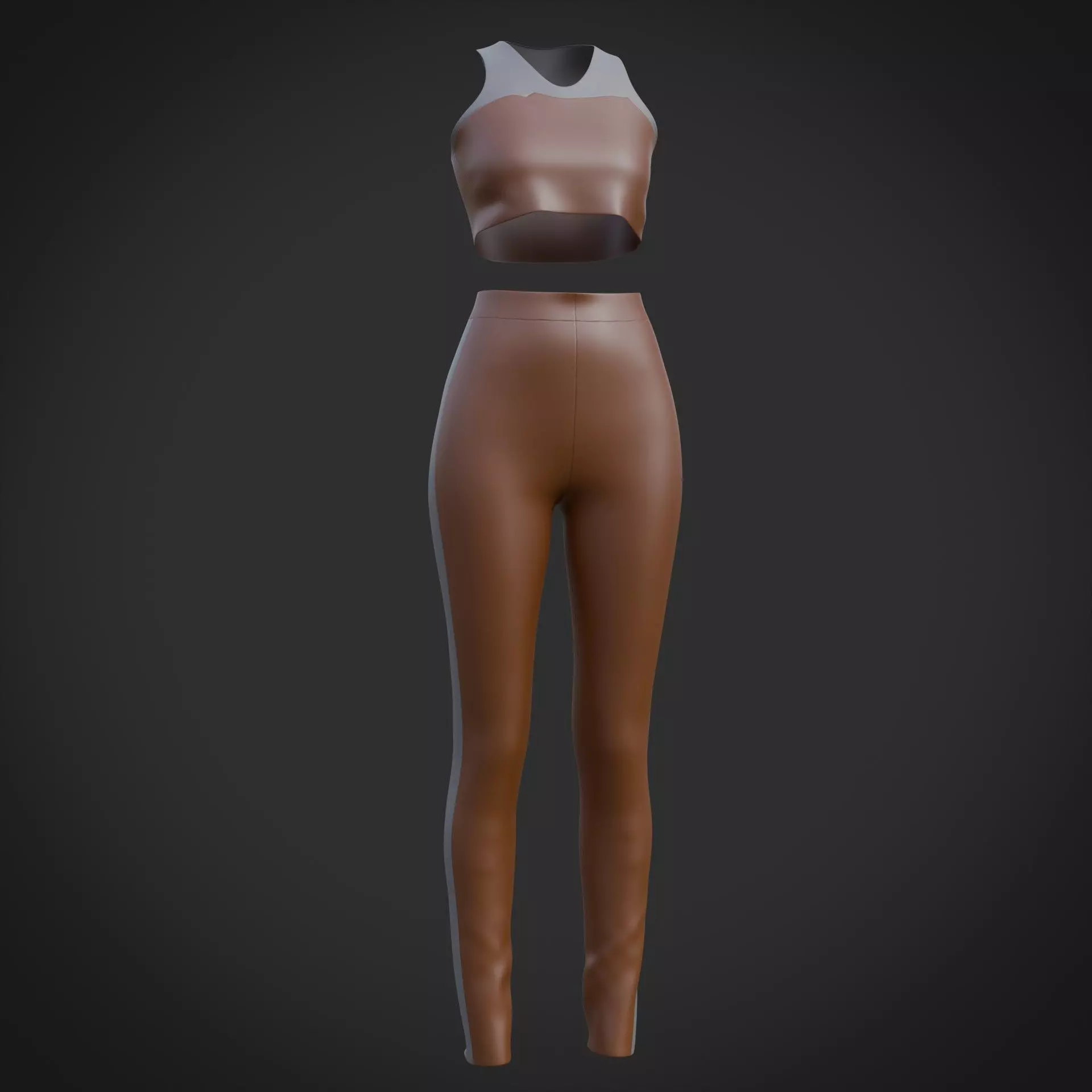 3D Female outfit - Gym wear Low-poly 3D model_2
