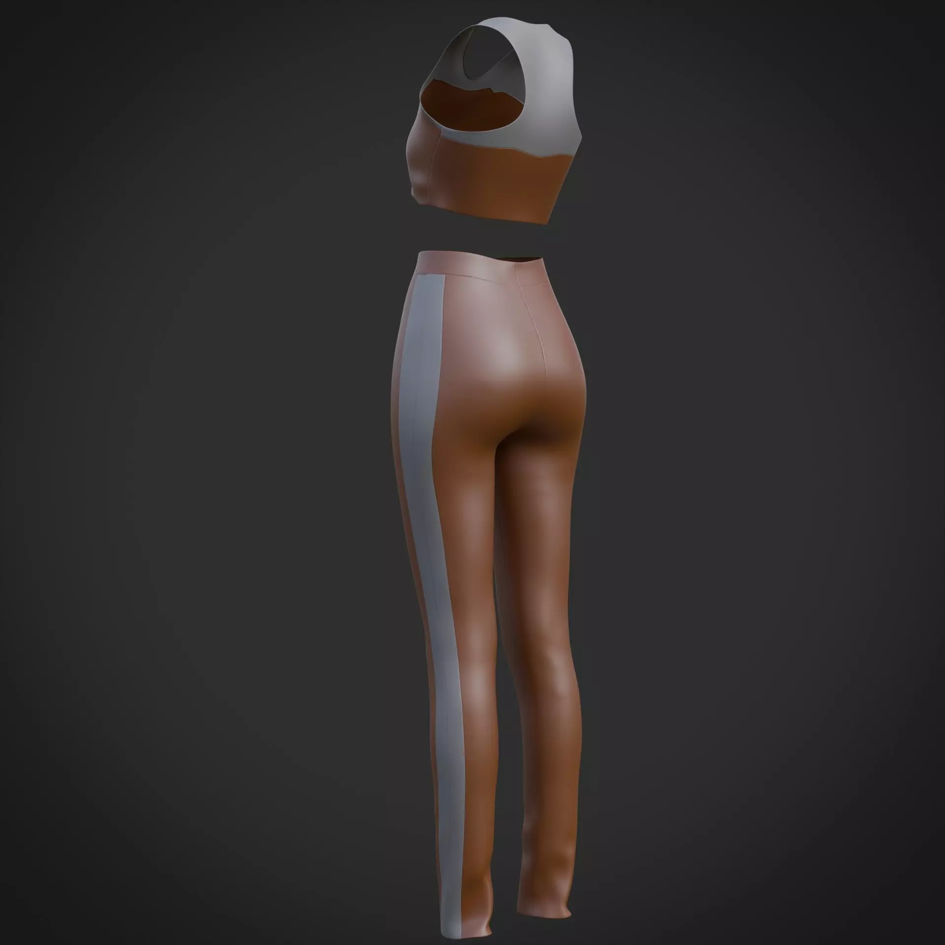 3D Female outfit - Gym wear Low-poly 3D model_11