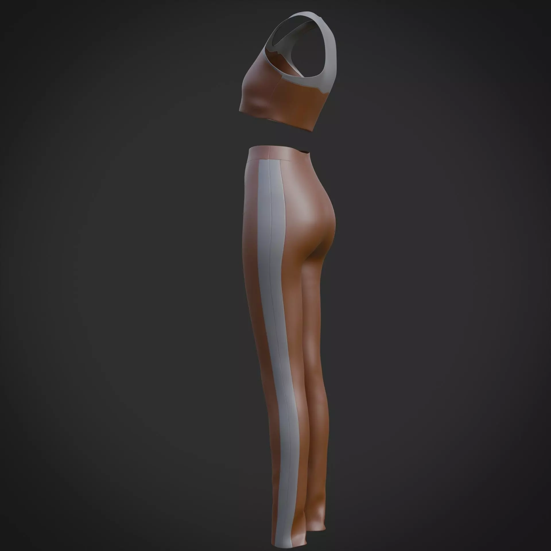 3D Female outfit - Gym wear Low-poly 3D model_12