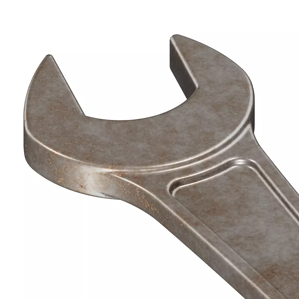 Rusty Iron Spanner 3D model_3