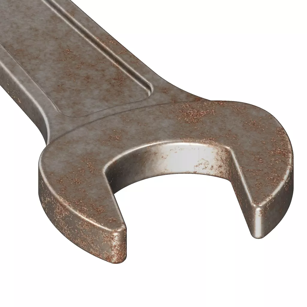 Rusty Iron Spanner 3D model_2