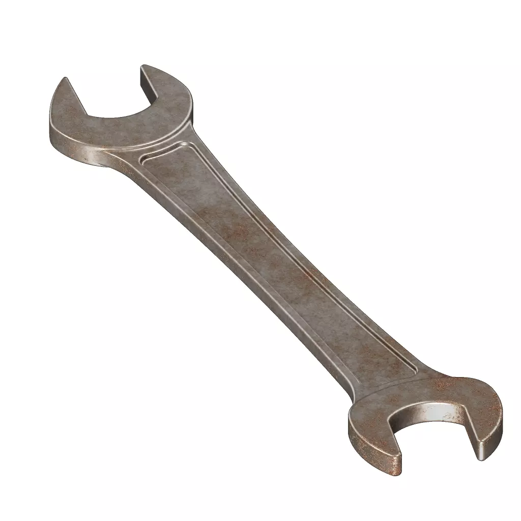 Rusty Iron Spanner 3D model_0